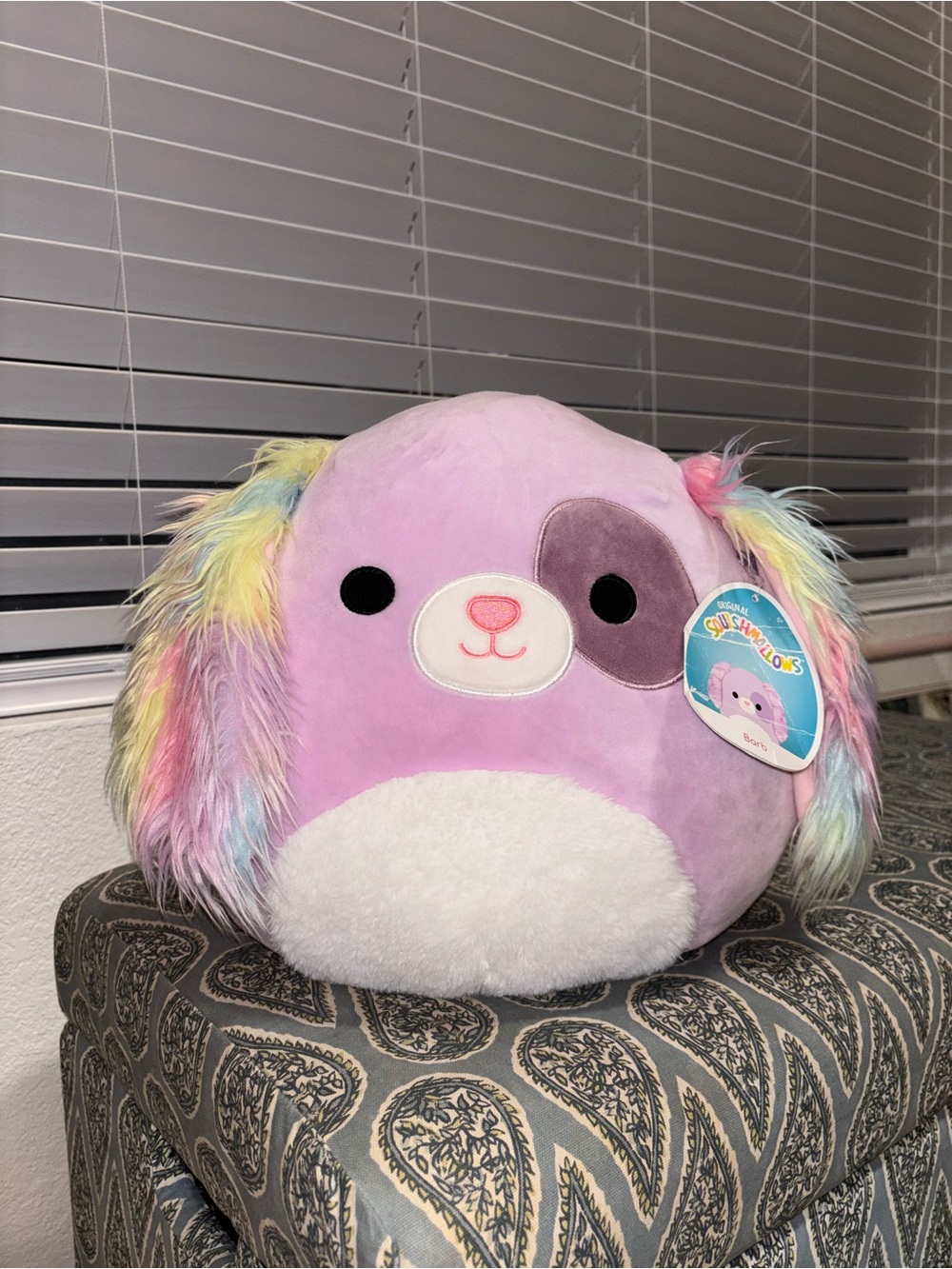 Squishmallows Barb 16” Pastel Puppy Plush Rainbow Ears w/ Tag